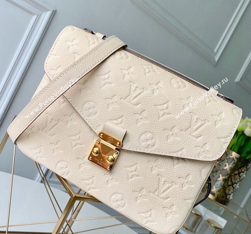 Louis Vuitton Pochette Metis Monogram Embossed Leather Shoulder Bag M44738 White 2024 (KI-241105102)