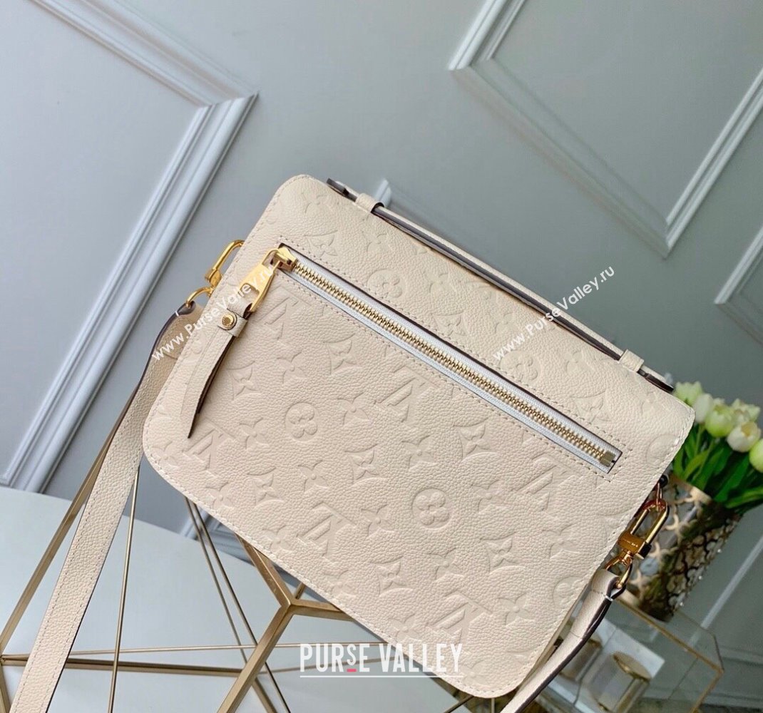 Louis Vuitton Pochette Metis Monogram Embossed Leather Shoulder Bag M44738 White 2024 (KI-241105102)