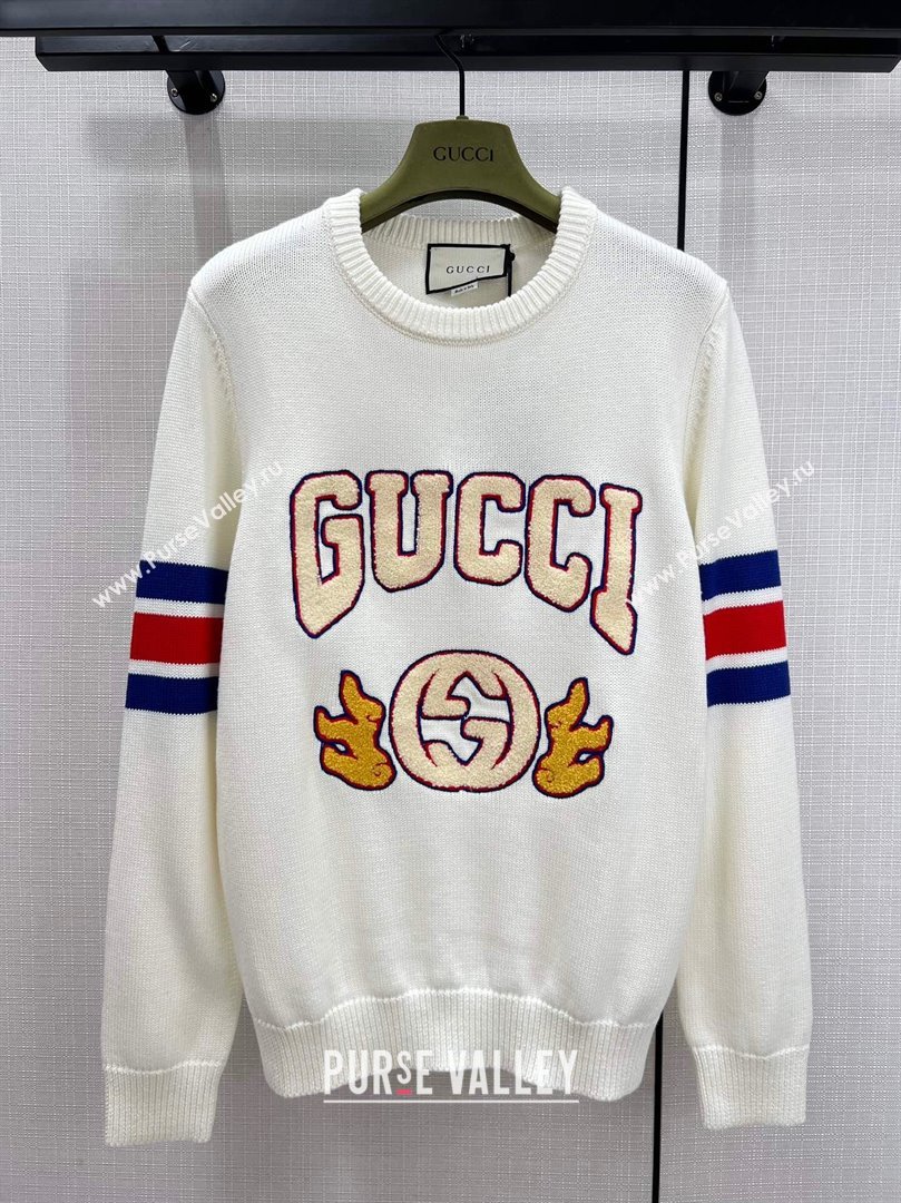 Gucci Wool Cashmere Sweater G11022 White 2024 (Q-2411022)