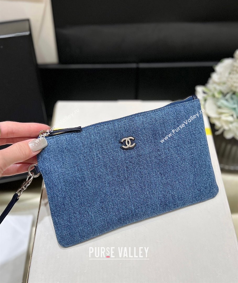 Chanel Stitched Denim 22 Shopping Bag AS3261 Blue 2024 Top Quality (SHUNY-24062405)