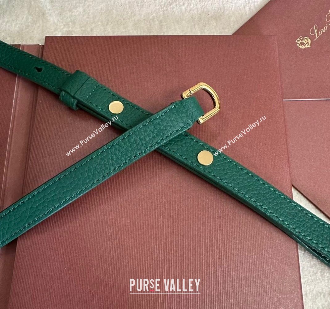 Loro Piana LP Extra Pocket Pouch L19 in Grained Calfskin Forest Leaf Green 2024 0802 (TZ-240802037)