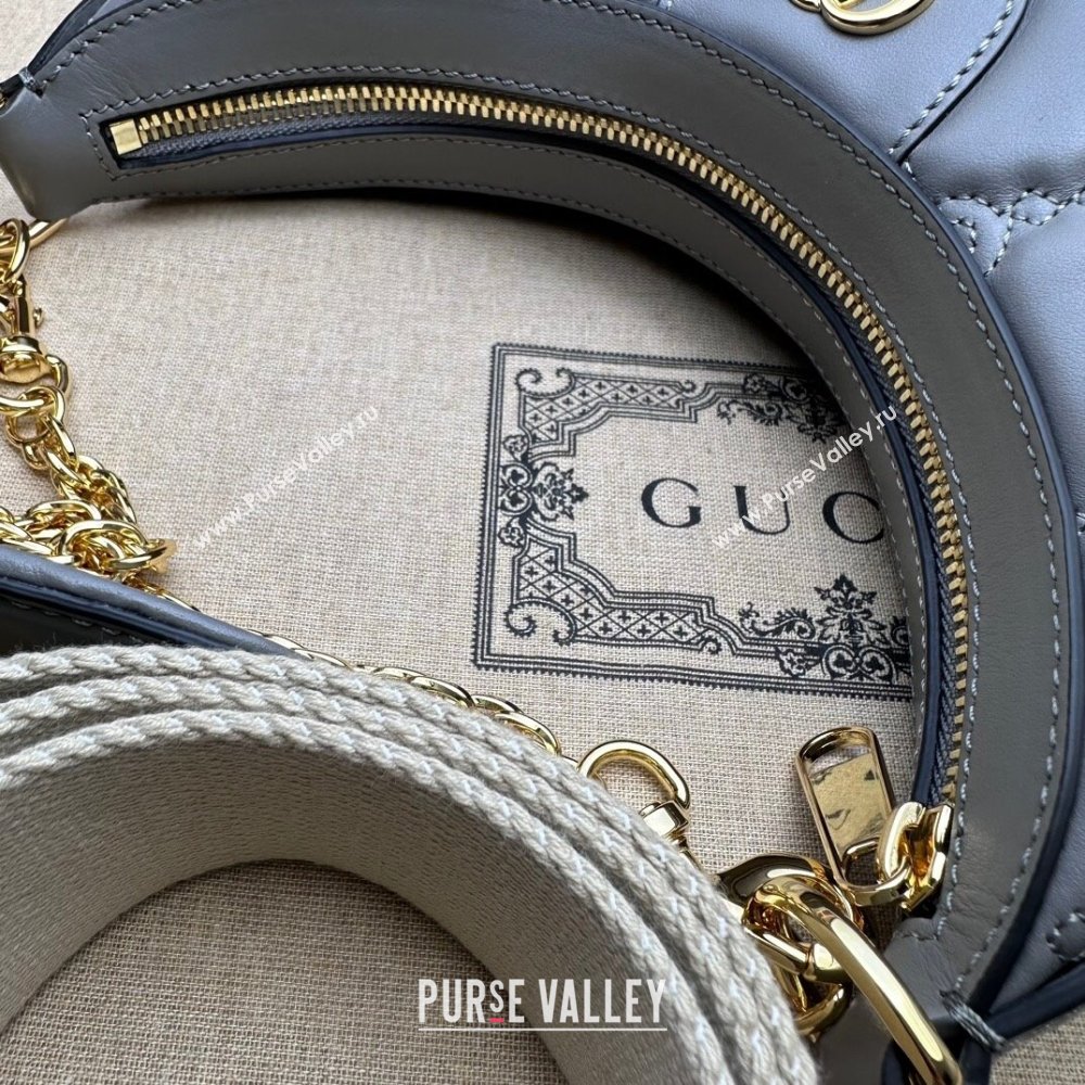 Gucci GG Matelasse Leather Small Shoulder bag 739709 Grey 2023 (DLH-23102337)