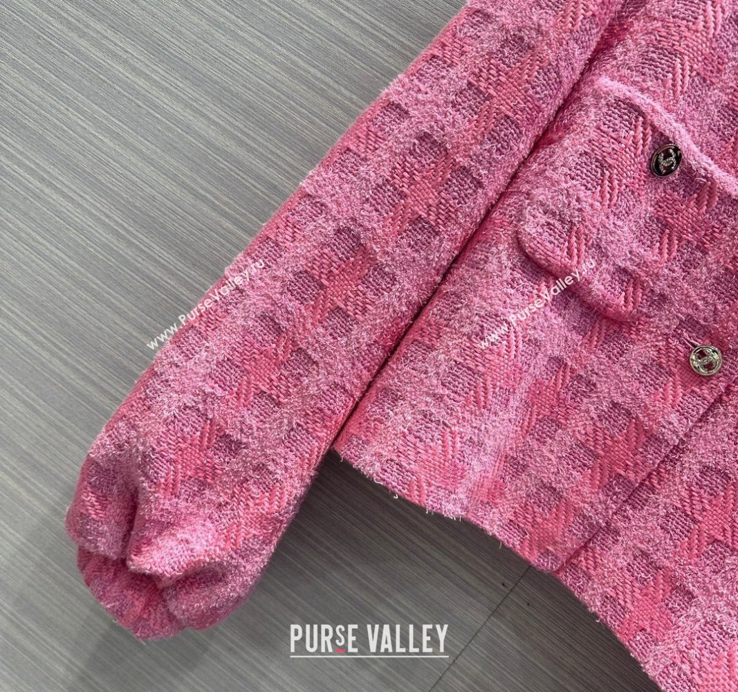 Chanel Tweed Jacket CH043036 Pink 2024 (Q-24043036)