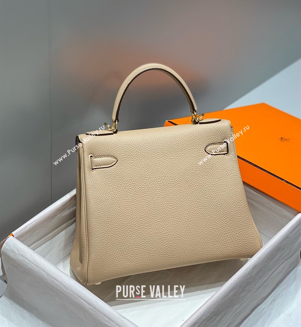 Hermes Kelly 28cm Bag in Togo Leather S2 Trench/Gold 2025 (M-25021201)