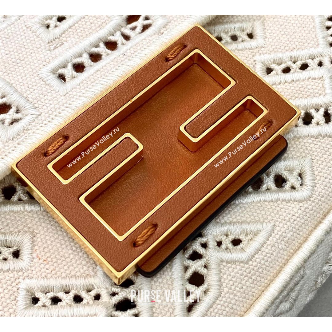 Fendi Baguette Mini Bag with FF embroidery White 2021 8372S (CL-21080212)