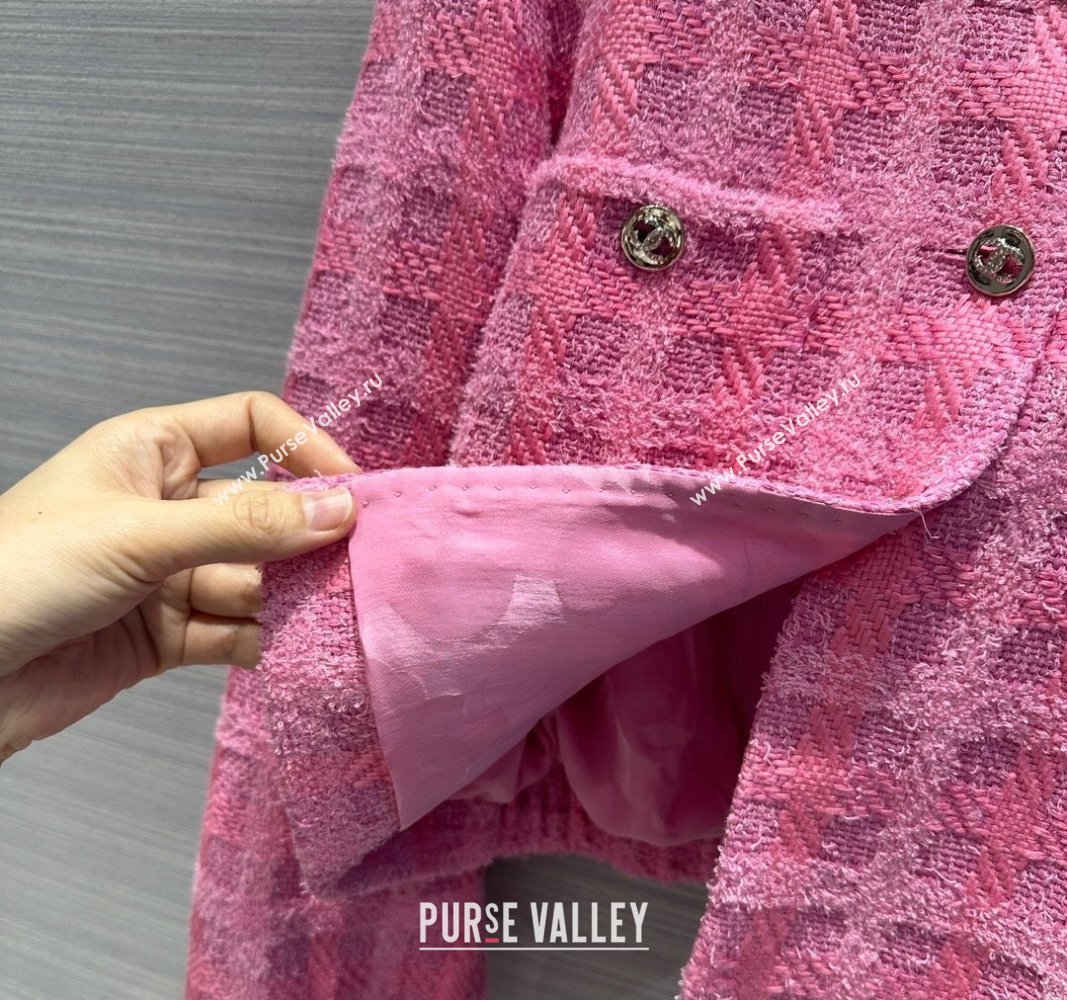 Chanel Tweed Jacket CH043036 Pink 2024 (Q-24043036)