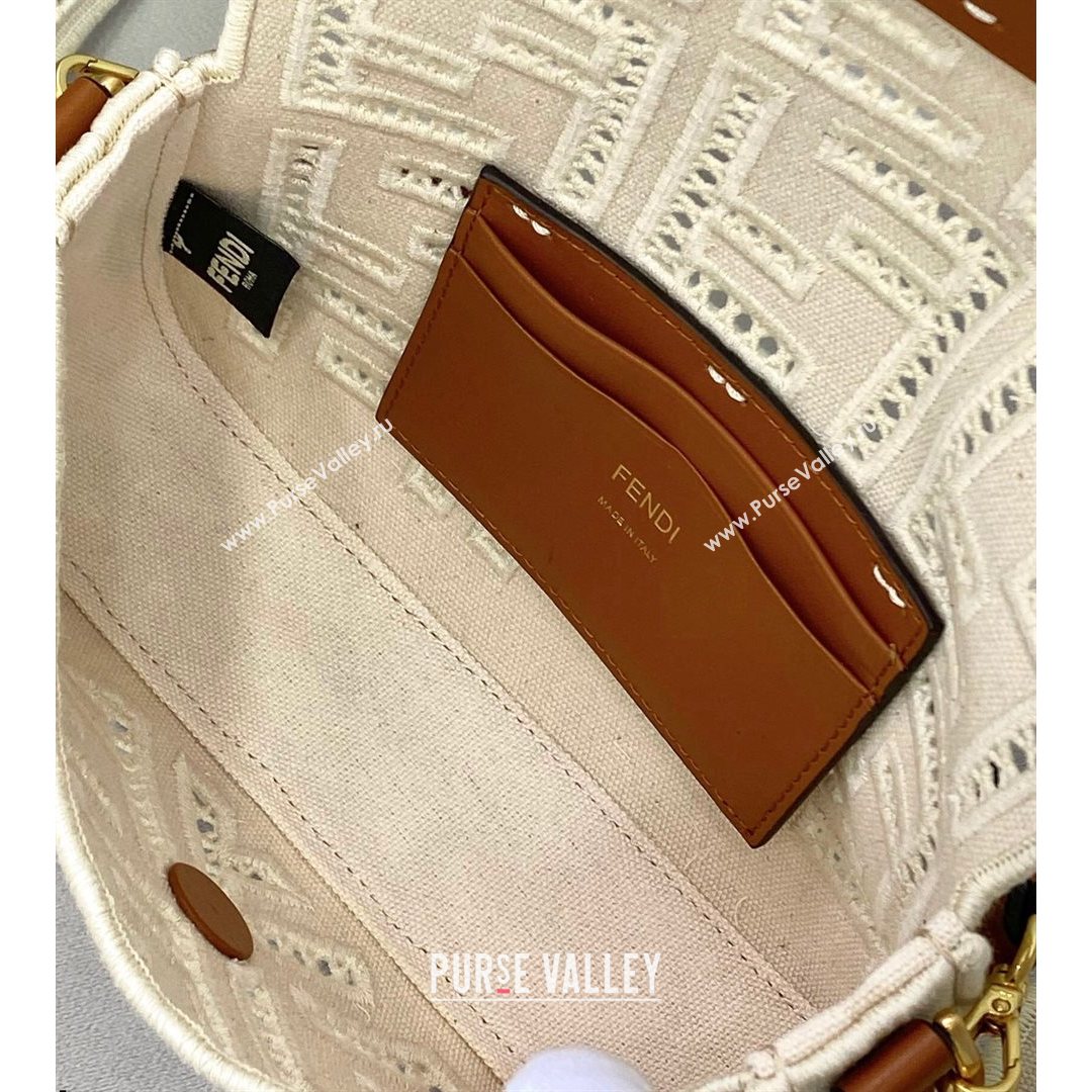 Fendi Baguette Mini Bag with FF embroidery White 2021 8372S (CL-21080212)