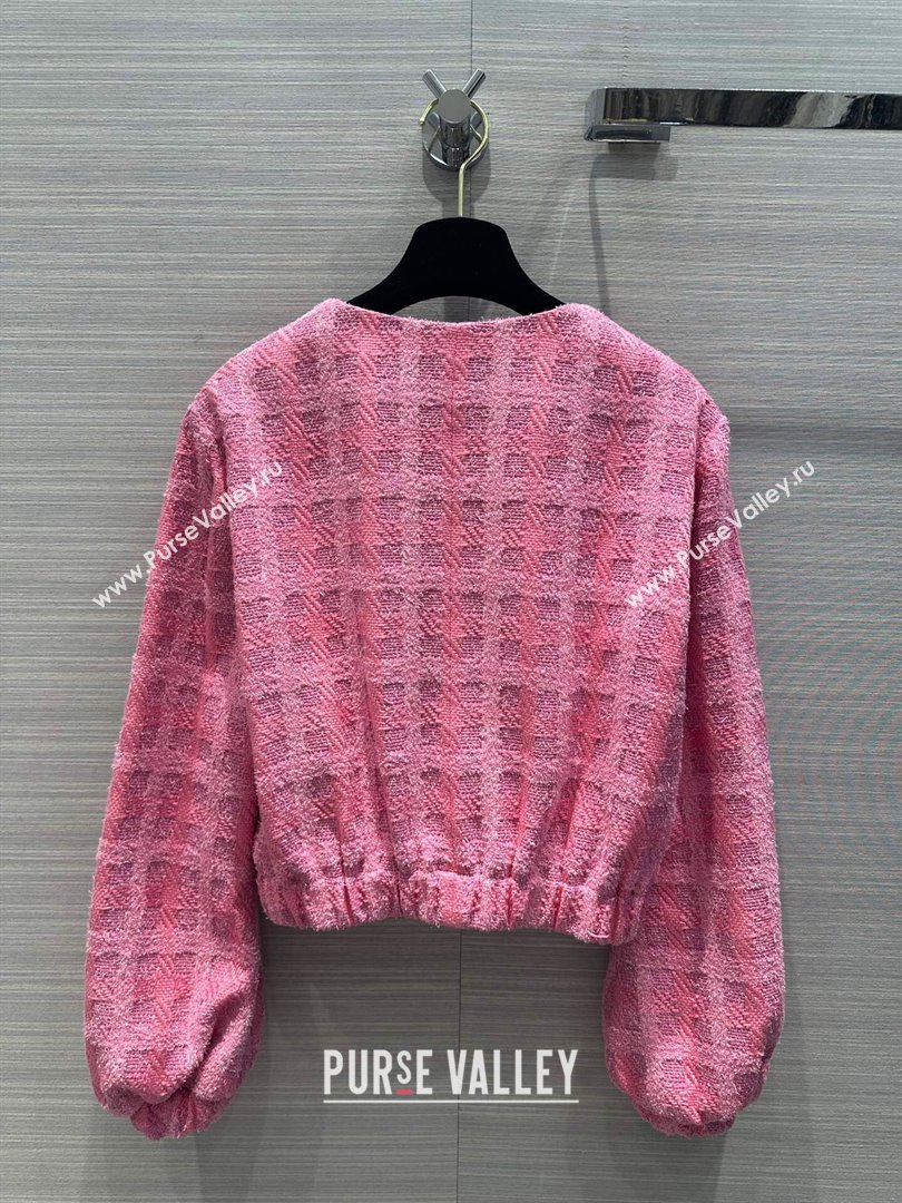 Chanel Tweed Jacket CH043036 Pink 2024 (Q-24043036)