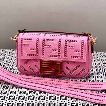 Fendi Baguette Mini Bag with FF embroidery Pink 2021 8372S (CL-21080213)