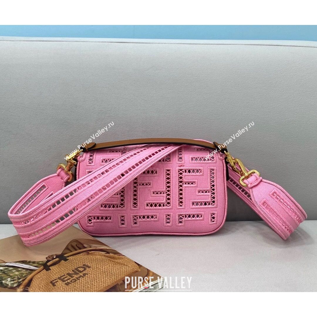 Fendi Baguette Mini Bag with FF embroidery Pink 2021 8372S (CL-21080213)