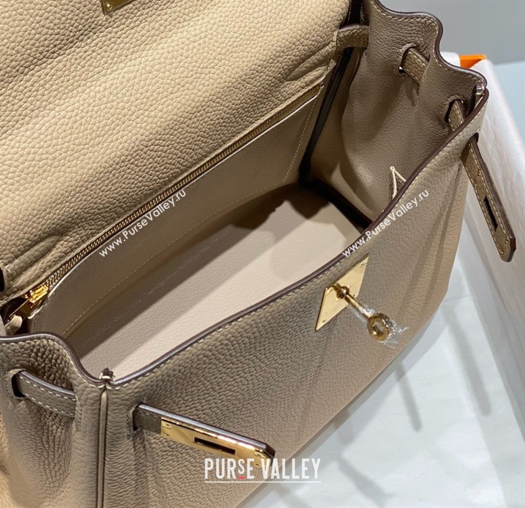Hermes Kelly 28cm Bag in Togo Leather S2 Trench/Gold 2025 (M-25021201)