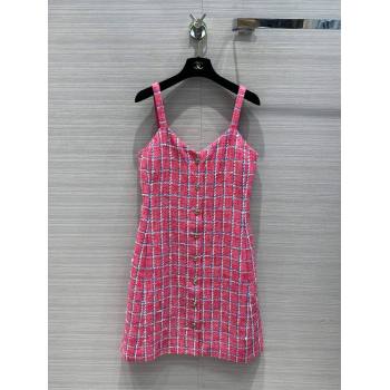 Chanel Tweed Dress CH043037 Pink 2024 (Q-24043037)