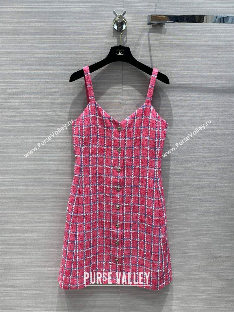 Chanel Tweed Dress CH043037 Pink 2024 (Q-24043037)