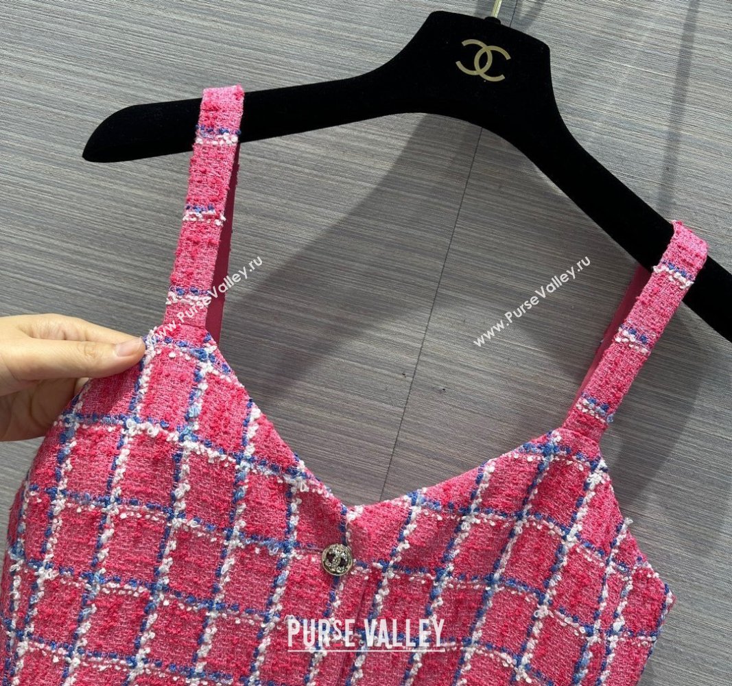 Chanel Tweed Dress CH043037 Pink 2024 (Q-24043037)