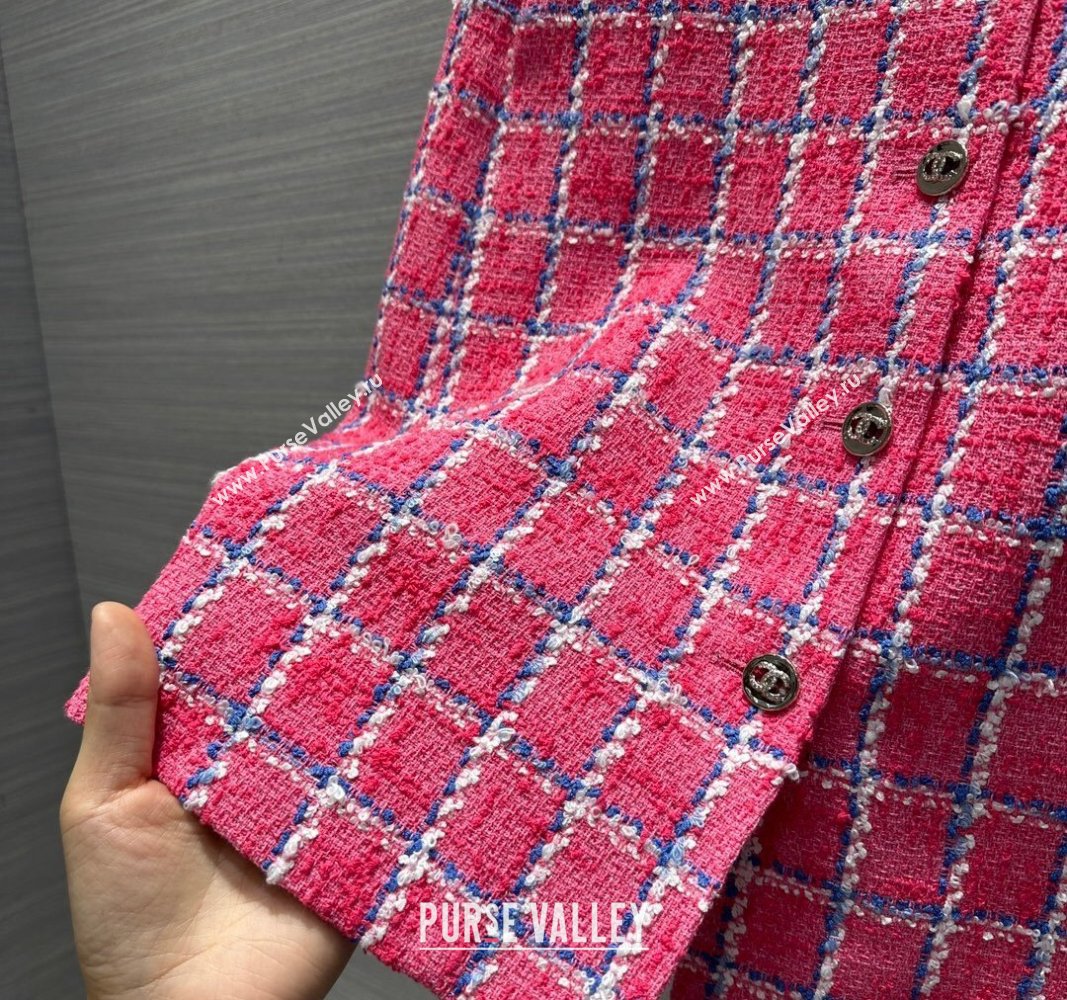 Chanel Tweed Dress CH043037 Pink 2024 (Q-24043037)