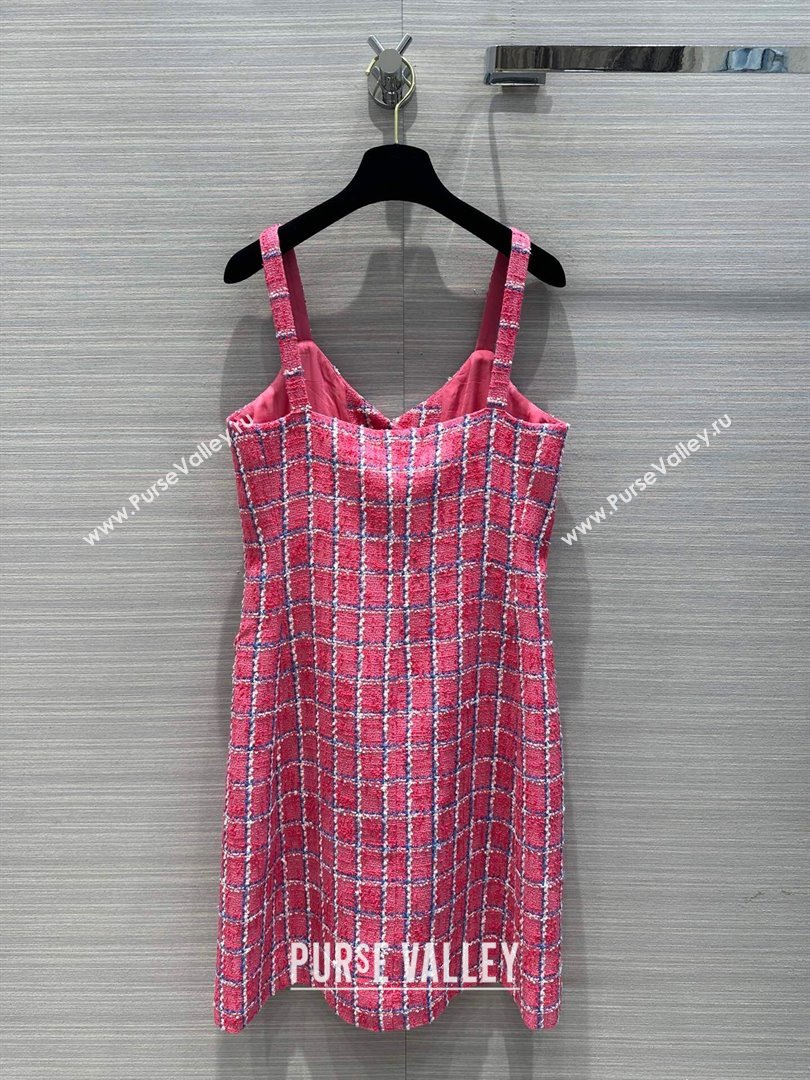 Chanel Tweed Dress CH043037 Pink 2024 (Q-24043037)