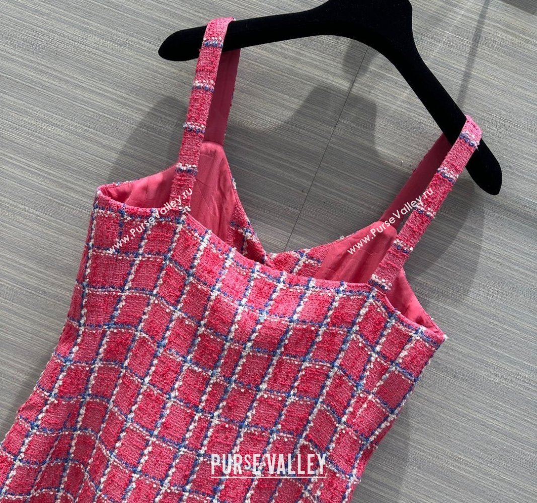 Chanel Tweed Dress CH043037 Pink 2024 (Q-24043037)