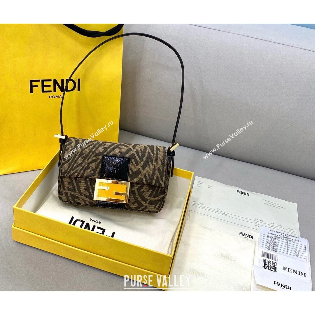 Fendi Baguette 1997 Mini FF Vertigo Bag Brown 2021 8378  (CL-21073112)