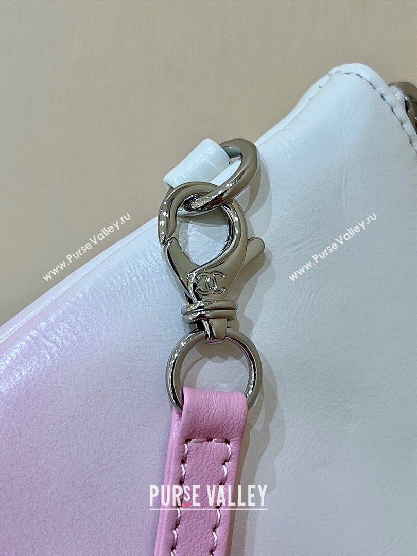 Chanel 22 Bag in Shiny Calfskin AS3261 Pink/White 2024 Top Quality (SHUNY-24062409)