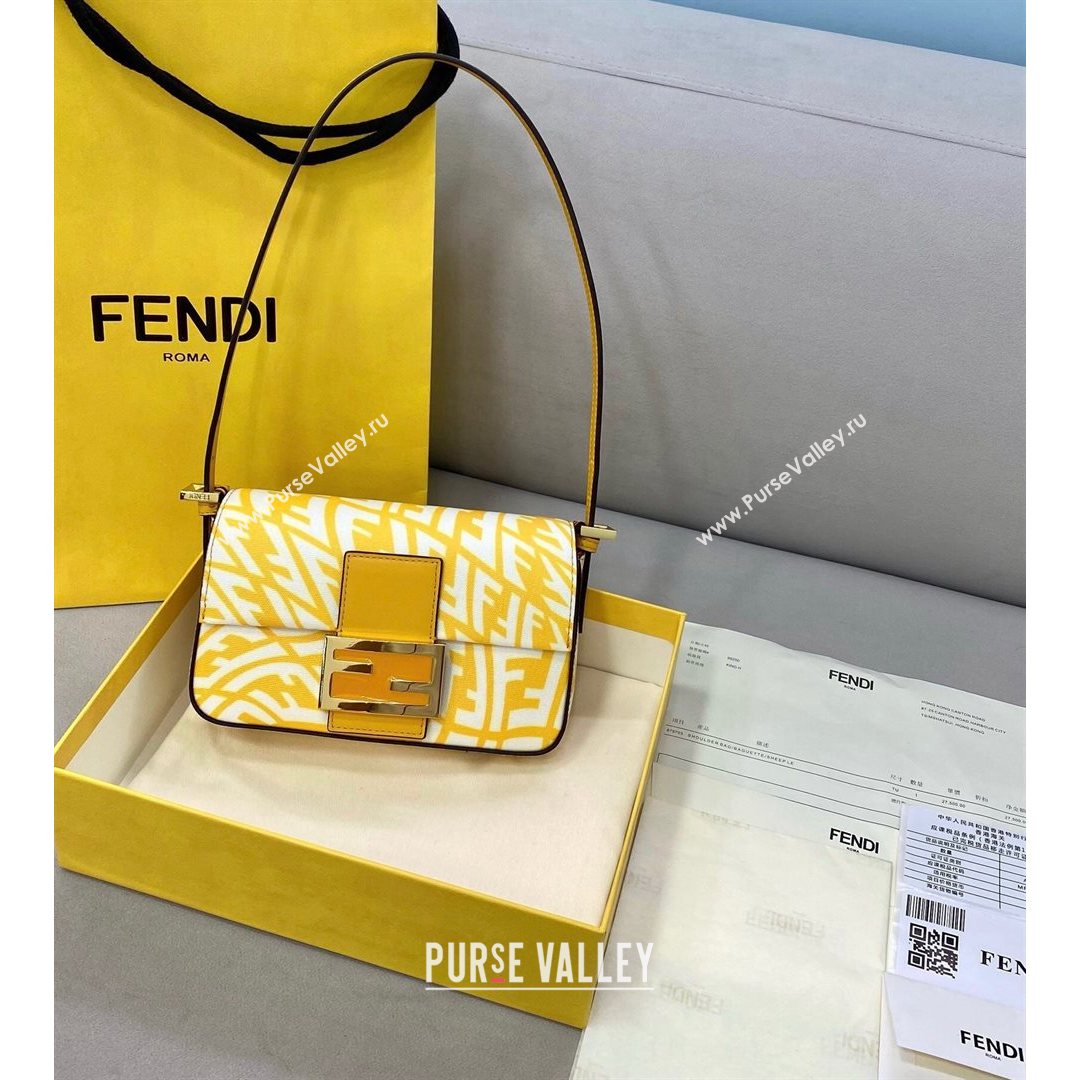 Fendi Baguette 1997 Mini FF Vertigo Bag Yellow 2021 8378  (CL-21073113)