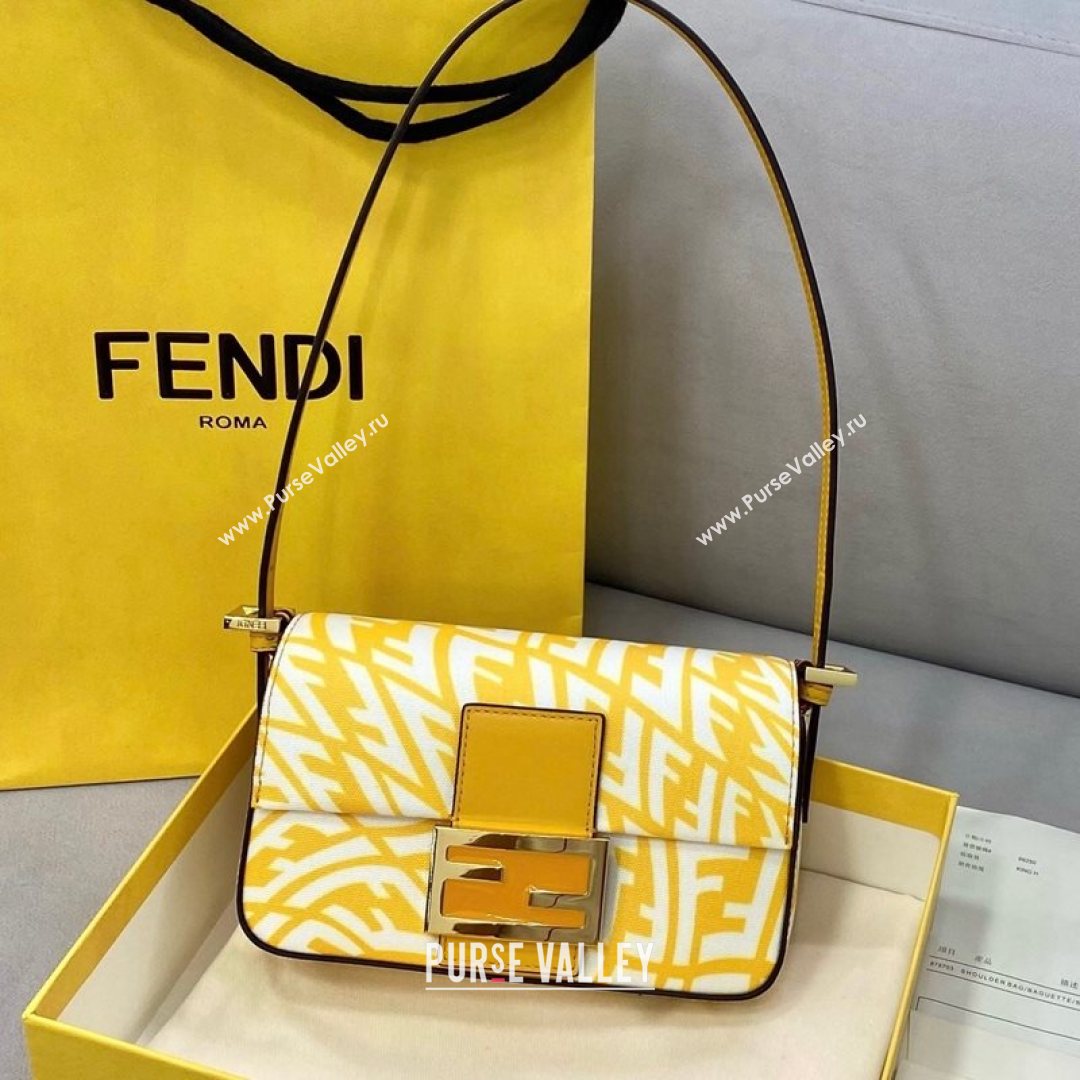 Fendi Baguette 1997 Mini FF Vertigo Bag Yellow 2021 8378  (CL-21073113)