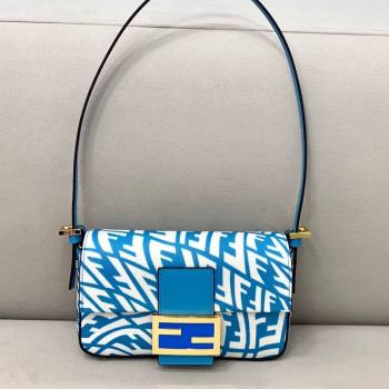 Fendi Baguette 1997 Mini FF Vertigo Bag Light Blue 2021 8378 (CL-21073114)