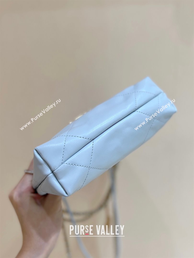 Chanel 22 Small Bag in Shiny Calfskin AS3260 Light Blue 2024 Top Quality (SHUNY-24062412)