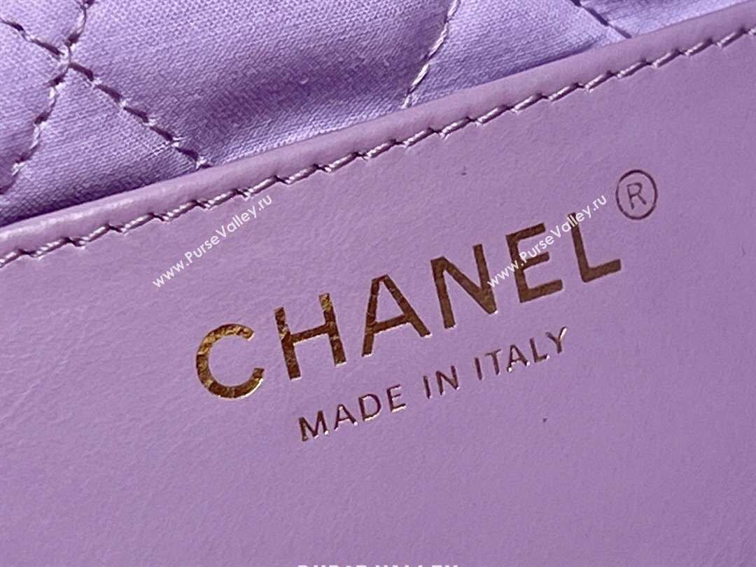 Chanel 22 Small Bag in Shiny Calfskin AS3260 Purple 2024 Top Quality (SHUNY-24062413)