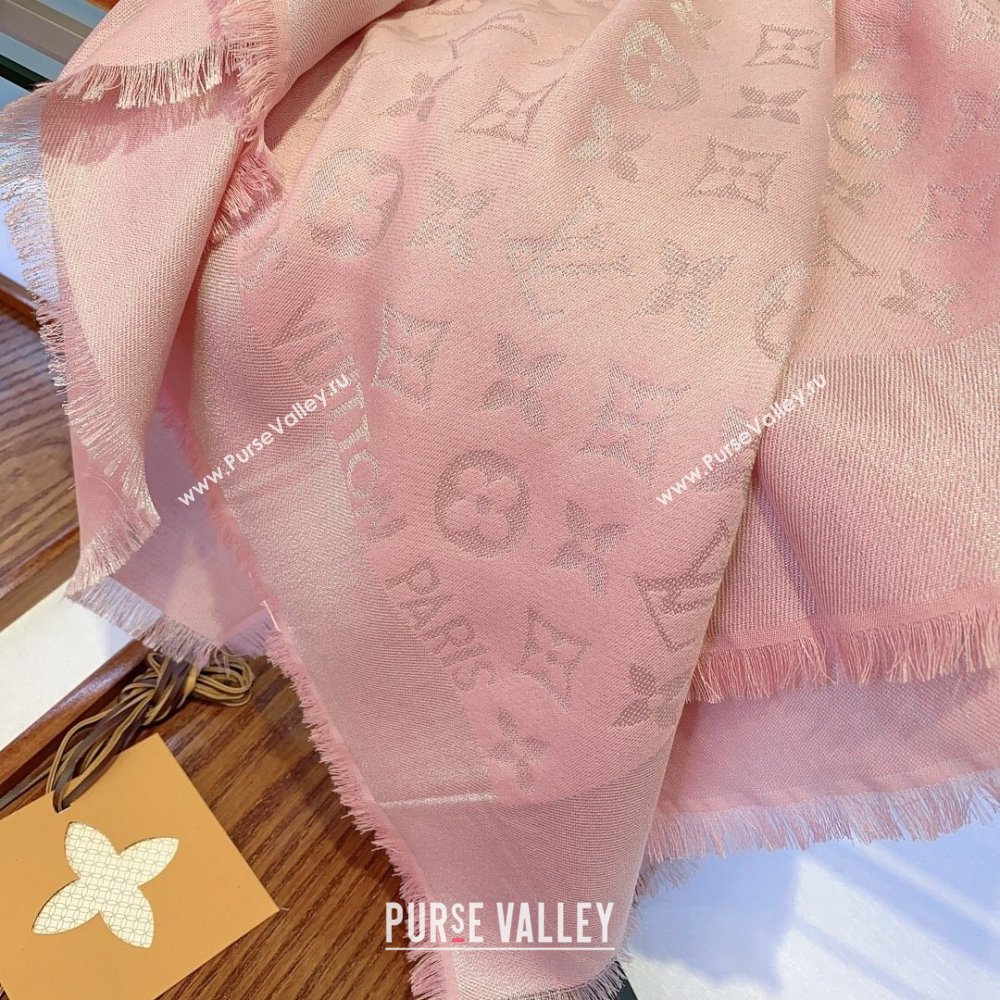 Louis Vuitton Monogram Scarf LV103010 Silver/Pink 2023 (A-23103010)