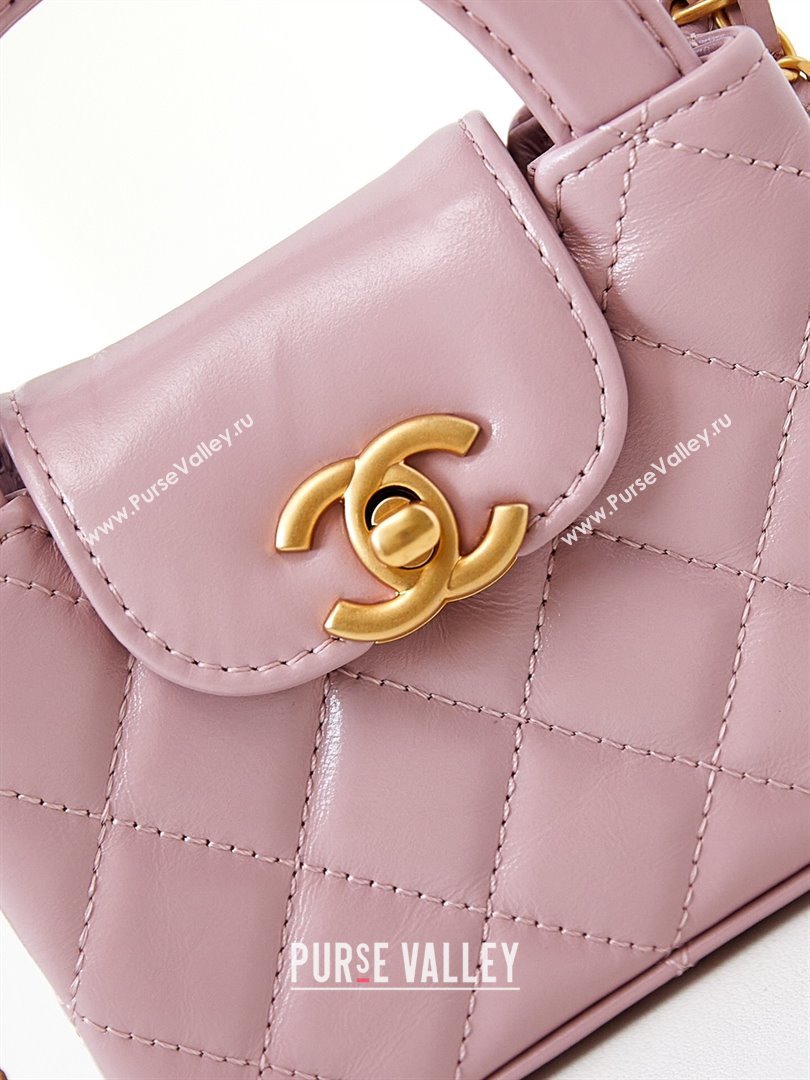 Chanel Shiny Calfskin Clutch with Chain AP3435 Peach Pink 2024 (GE-24081201)