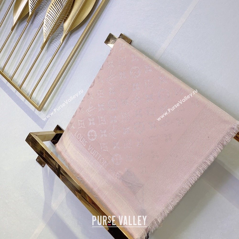 Louis Vuitton Monogram Scarf LV103011 Silver/Nude Pink 2023 (A-23103011)