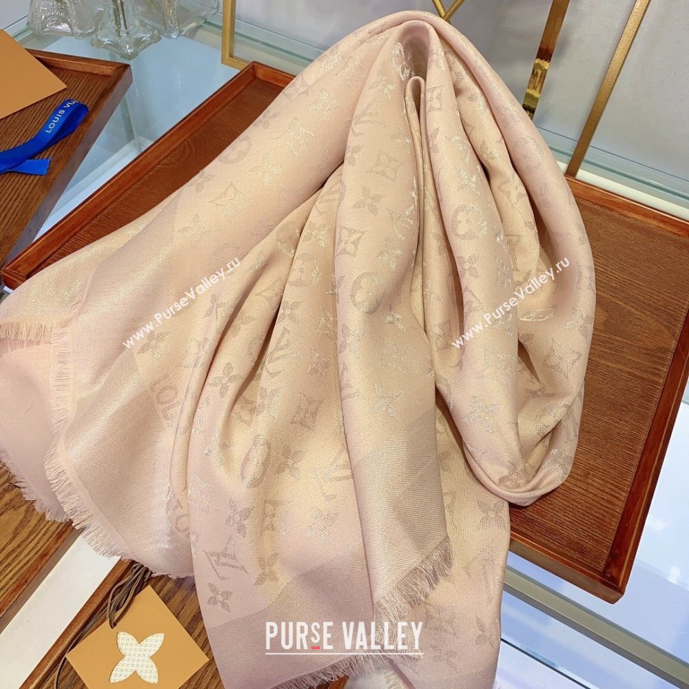 Louis Vuitton Monogram Scarf LV103011 Silver/Nude Pink 2023 (A-23103011)