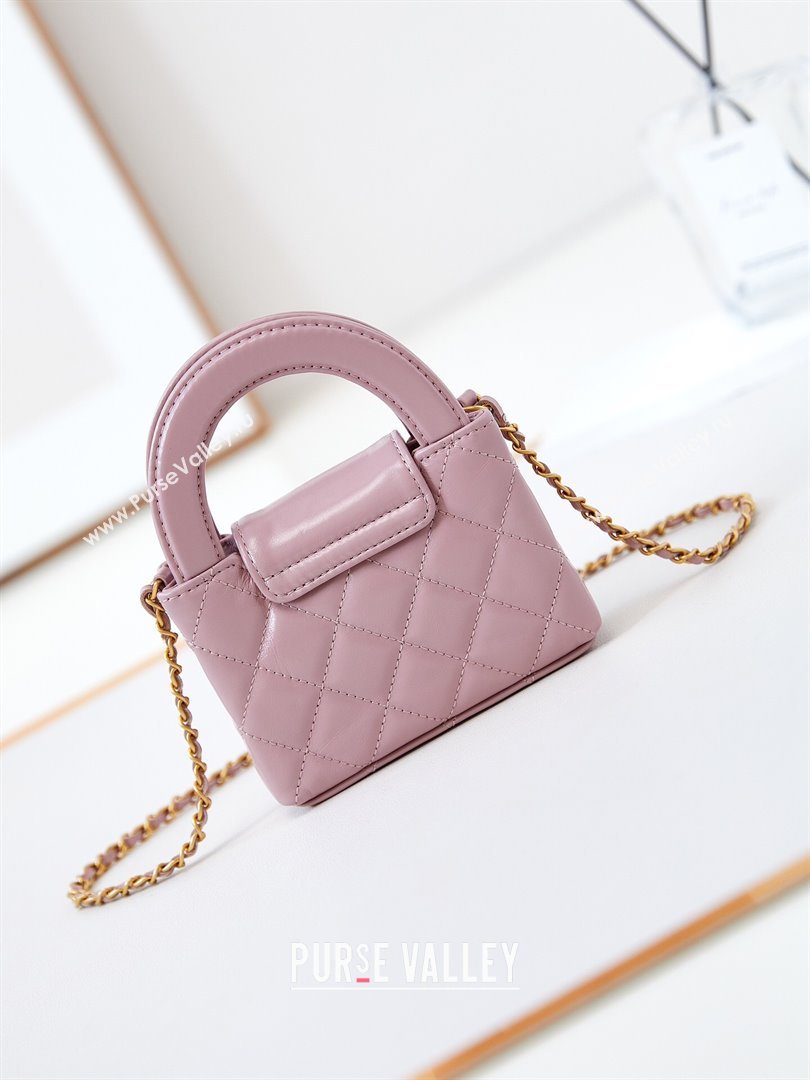 Chanel Shiny Calfskin Clutch with Chain AP3435 Peach Pink 2024 (GE-24081201)