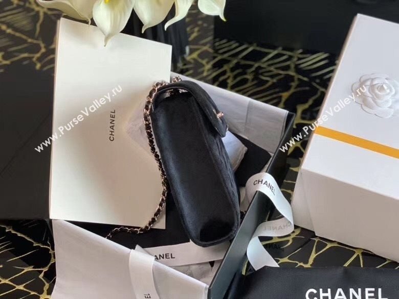 Chanel Velvet Phone Holder with Chain and Crystal Ball Black 2020 (JY-20112043)