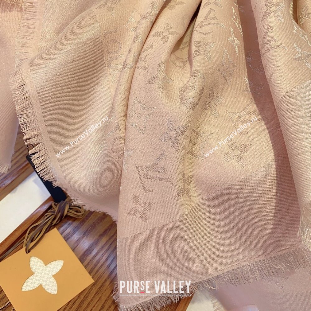 Louis Vuitton Monogram Scarf LV103011 Silver/Nude Pink 2023 (A-23103011)