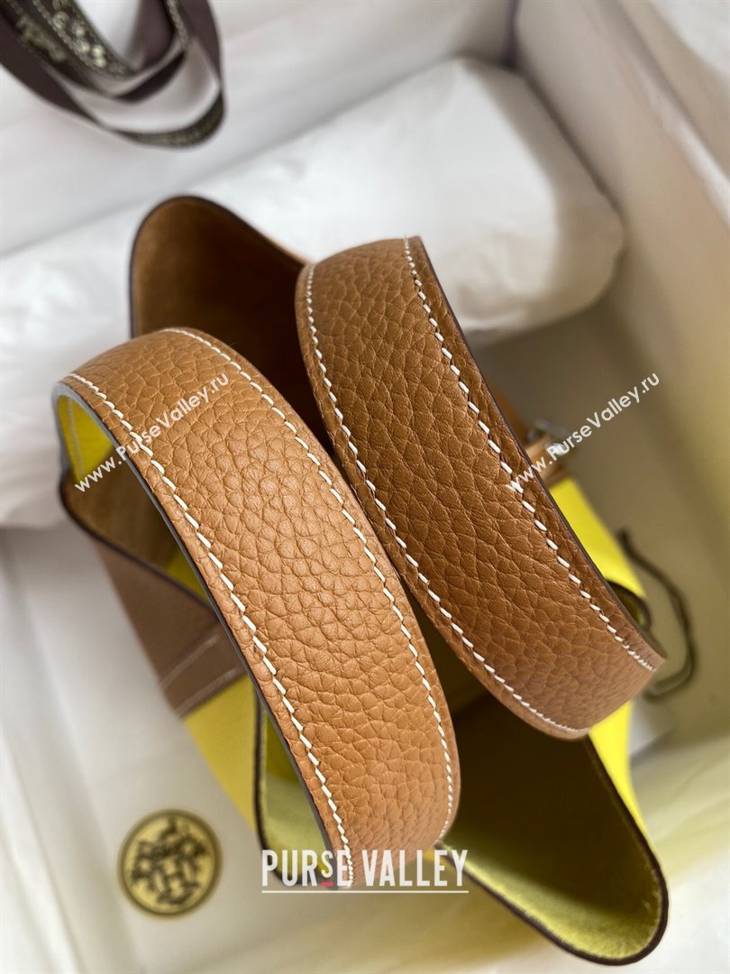 Hermes Picotin Lock Bag 18cm/22cm in Taurillon Clemence Leather Sesame/ Lemon/Silver 2024 (Full Handmade) (XYA-24042902)