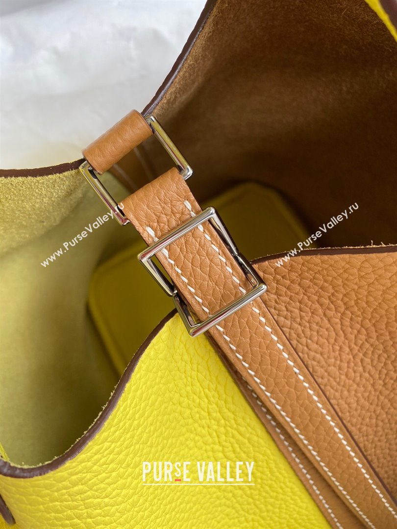 Hermes Picotin Lock Bag 18cm/22cm in Taurillon Clemence Leather Sesame/ Lemon/Silver 2024 (Full Handmade) (XYA-24042902)