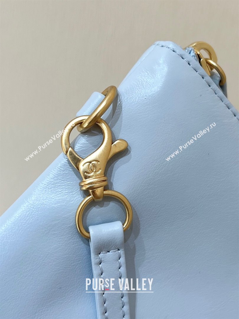 Chanel 22 Small Bag in Shiny Calfskin AS3260 Light Blue 2024 Top Quality (SHUNY-24062414)