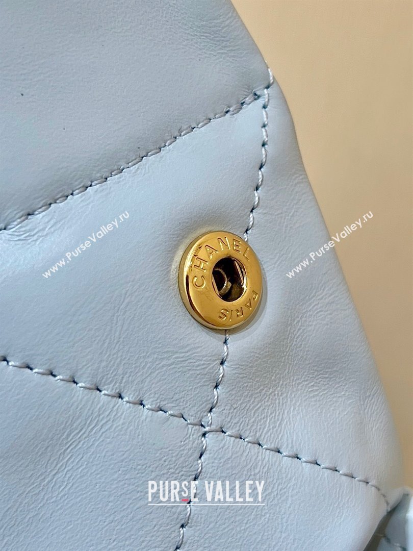 Chanel 22 Small Bag in Shiny Calfskin AS3260 Light Blue 2024 Top Quality (SHUNY-24062414)