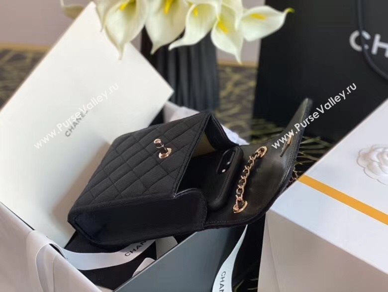 Chanel Velvet Phone Holder with Chain and Crystal Ball Black 2020 (JY-20112043)