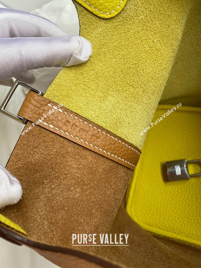 Hermes Picotin Lock Bag 18cm/22cm in Taurillon Clemence Leather Sesame/ Lemon/Silver 2024 (Full Handmade) (XYA-24042902)
