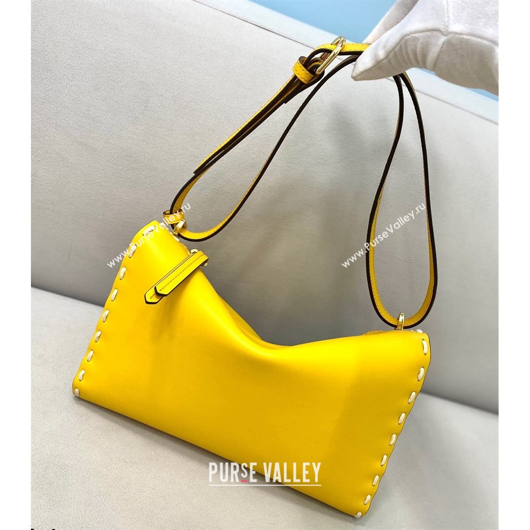 Fendi Triangle Mini Bag in Stitching Leather Yellow 2021 8388  (CL-21080217)