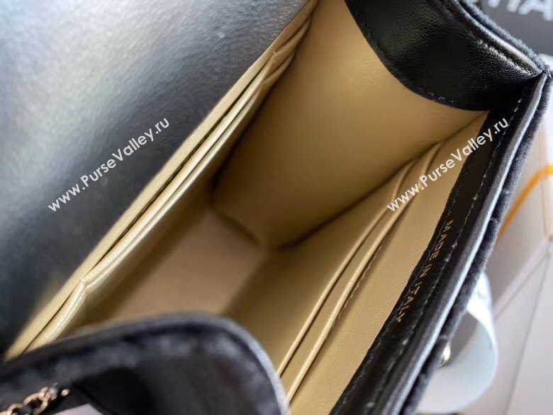 Chanel Velvet Phone Holder with Chain and Crystal Ball Black 2020 (JY-20112043)