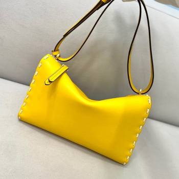 Fendi Triangle Mini Bag in Stitching Leather Yellow 2021 8388 (CL-21080217)