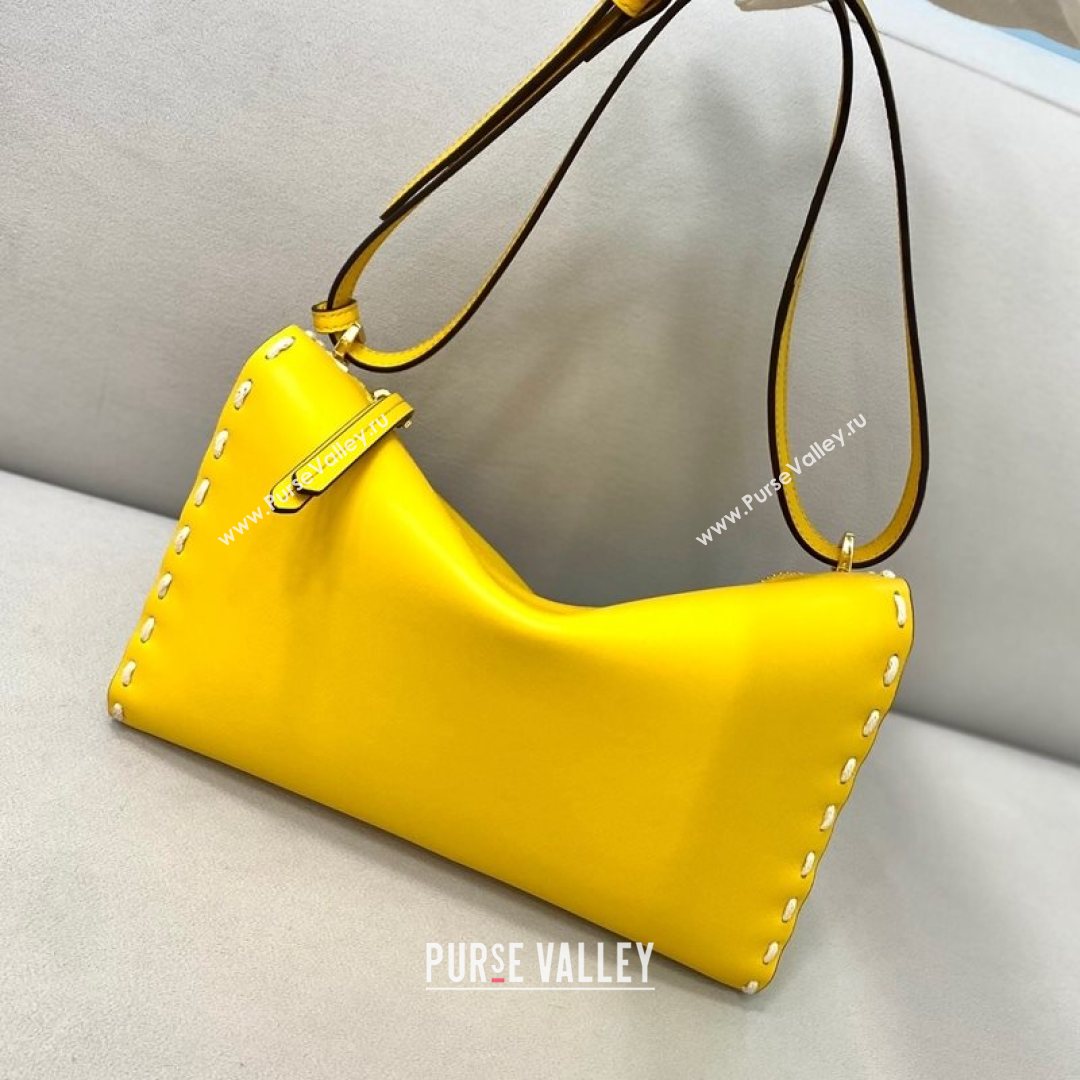 Fendi Triangle Mini Bag in Stitching Leather Yellow 2021 8388  (CL-21080217)