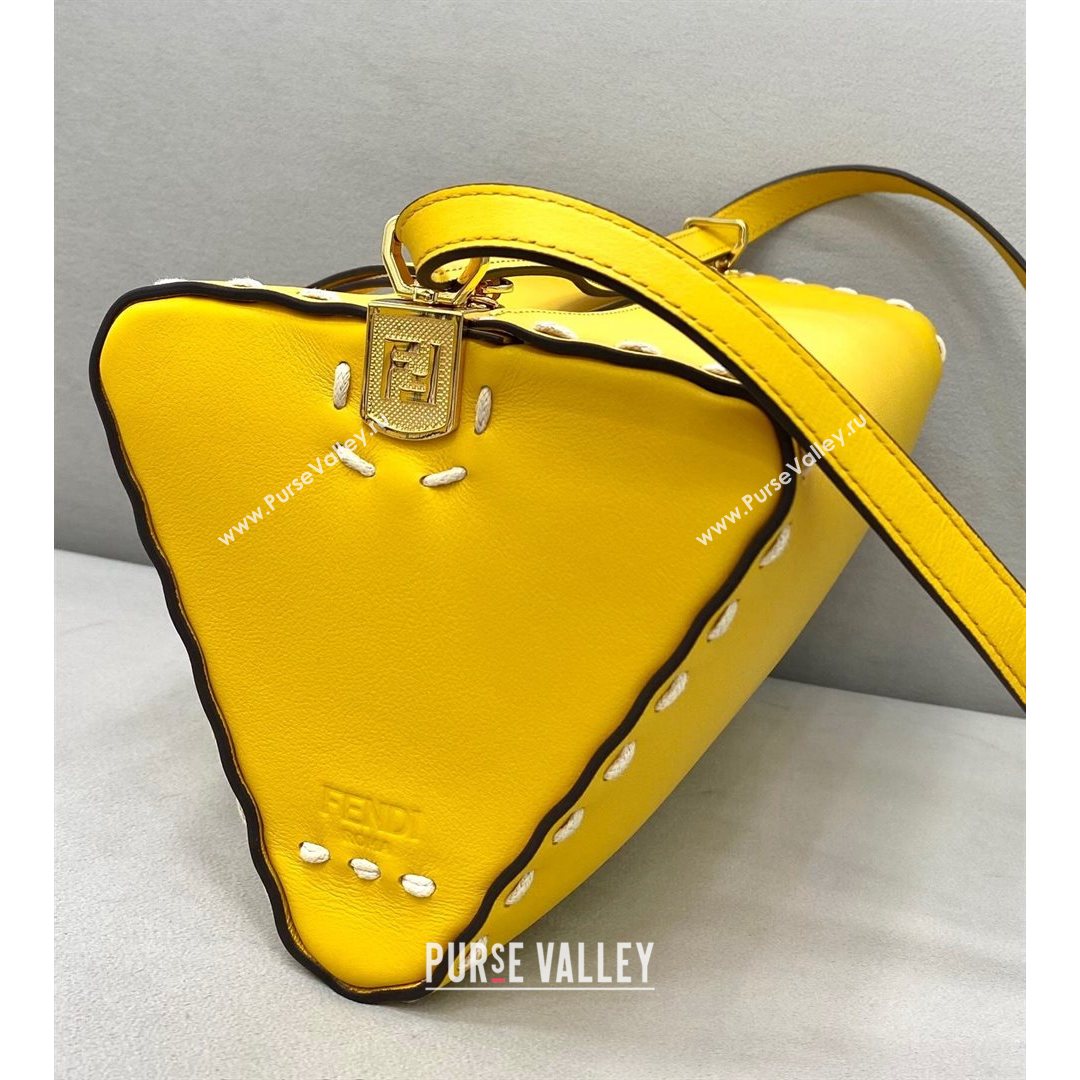 Fendi Triangle Mini Bag in Stitching Leather Yellow 2021 8388  (CL-21080217)