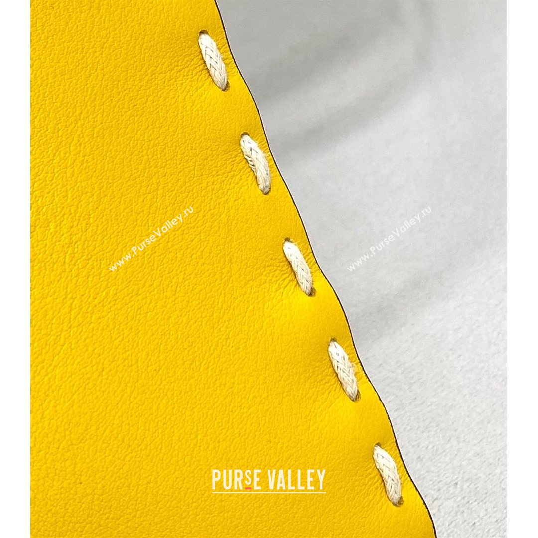 Fendi Triangle Mini Bag in Stitching Leather Yellow 2021 8388  (CL-21080217)