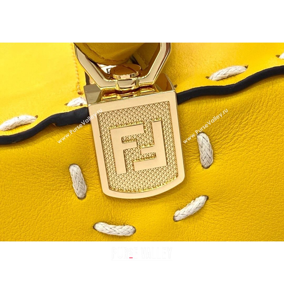 Fendi Triangle Mini Bag in Stitching Leather Yellow 2021 8388  (CL-21080217)