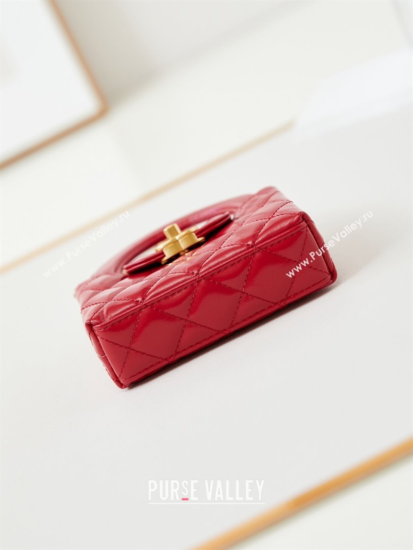 Chanel Shiny Calfskin Clutch with Chain AP3435 Red 2024 (GE-24081202)