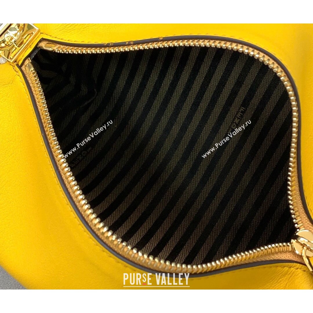 Fendi Triangle Mini Bag in Stitching Leather Yellow 2021 8388  (CL-21080217)